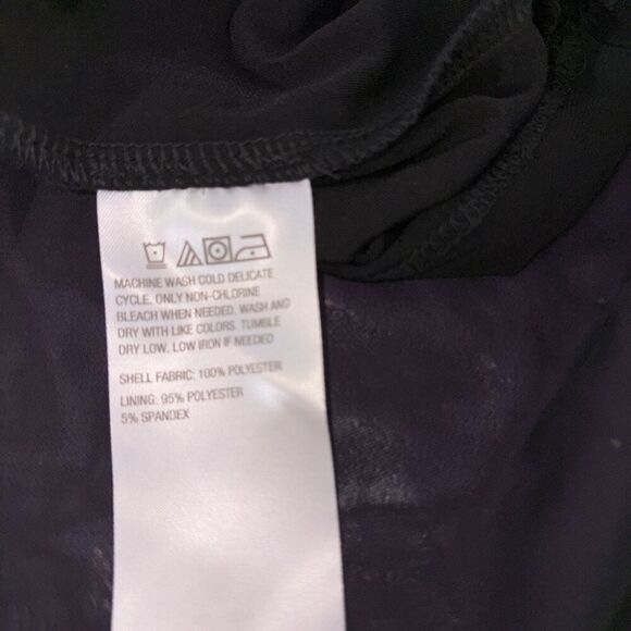 Colleen Lopez Long Sheer Tunic Topper size Medium Cap Sleeve Black Chiffon Artsy - Picture 5 of 6